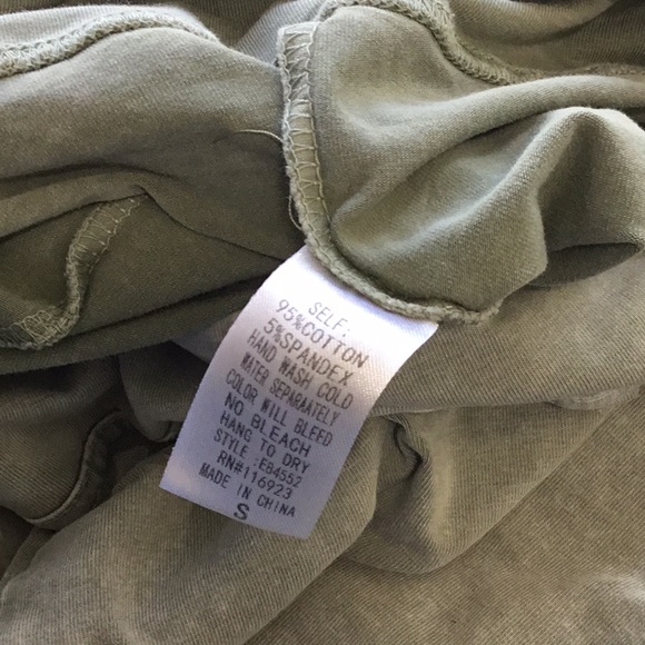 EASEL Light Green Olive Mineral Washed Small Leggings - Picture 5 of 12